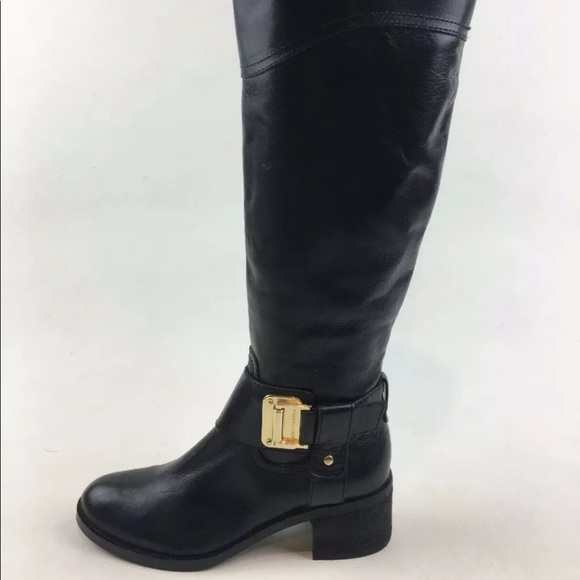 Vince Camuto Finella Knee High Boots Women's Size 8 M Black Leather LIKE… - Picture 1 of 8